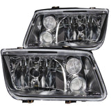 ANZO 1999-2005 Volkswagen Jetta Crystal Headlights Black w/o Bulbs ANZO Headlights  AXOPROS