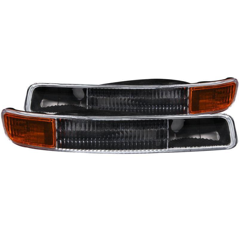 ANZO 1999-2006 Gmc Sierra 1500 Euro Parking Lights Black w/ Amber Reflector ANZO Lights Corner  AXOPROS