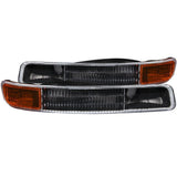 ANZO 1999-2006 Gmc Sierra 1500 Euro Parking Lights Black w/ Amber Reflector ANZO Lights Corner  AXOPROS