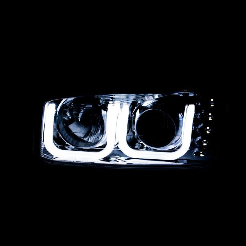 ANZO 1999-2006 Gmc Sierra 1500 Projector Headlights w/ U-Bar Black ANZO Headlights  AXOPROS