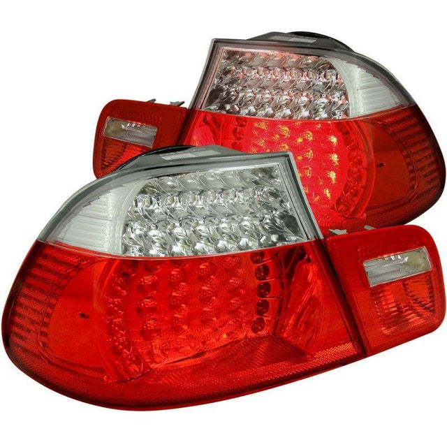 ANZO 2000-2003 BMW 3 Series E46 LED Taillights Red/Clear ANZO Tail Lights  AXOPROS