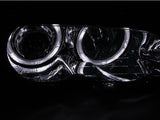 ANZO 2000-2003 BMW 3 Series E46 Projector Headlights w/ Halo Chrome ANZO Headlights  AXOPROS