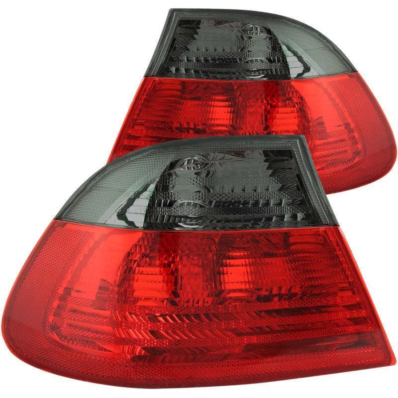 ANZO 2000-2003 BMW 3 Series E46 Taillights Red/Smoke - Outer ANZO Tail Lights  AXOPROS