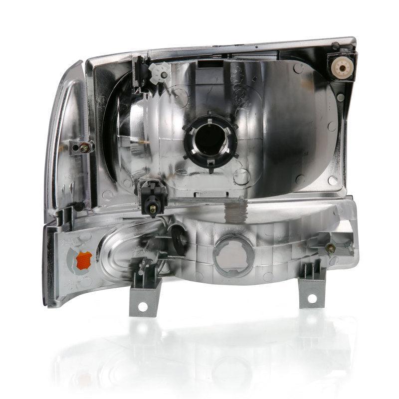 ANZO 2000-2004 Ford Excursion Crystal Headlight w/ Corner Light Black Amber (w/o Bulb) ANZO Headlights  AXOPROS