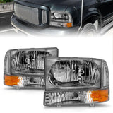 ANZO 2000-2004 Ford Excursion Crystal Headlights Chrome w/ Corner Lights 2pc ANZO Headlights  AXOPROS