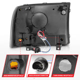 ANZO 2000-2004 Ford Excursion Crystal Headlights Chrome w/ LED 1pc ANZO Headlights  AXOPROS