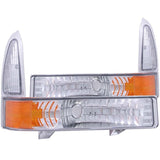 ANZO 2000-2004 Ford Excursion Euro Parking Lights Chrome w/ Amber Reflector ANZO Lights Corner  AXOPROS