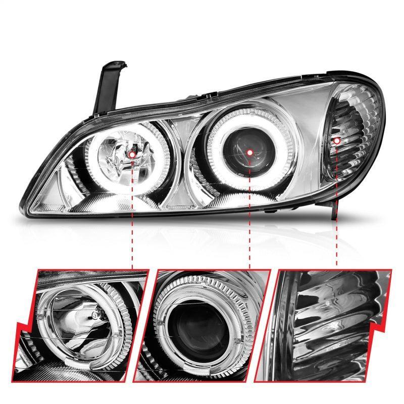 ANZO 2000-2004 Infiniti I30 Projector Headlights w/ Halo Chrome ANZO Headlights  AXOPROS