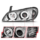 ANZO 2000-2004 Infiniti I30 Projector Headlights w/ Halo Chrome ANZO Headlights  AXOPROS