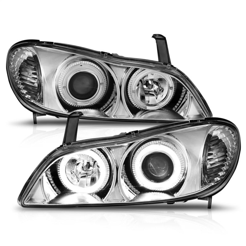 ANZO 2000-2004 Infiniti I30 Projector Headlights w/ Halo Chrome ANZO Headlights  AXOPROS