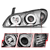 ANZO 2000-2004 Infiniti I30 Projector Headlights w/ Halo Chrome ANZO Headlights  AXOPROS