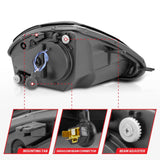 ANZO 2000-2005 Mitsubishi Eclipse Projector Headlights w/ Halo Black ANZO Headlights  AXOPROS