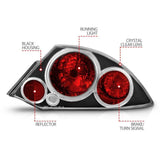 ANZO 2000-2005 Mitsubishi Eclipse Taillights Black ANZO Tail Lights  AXOPROS