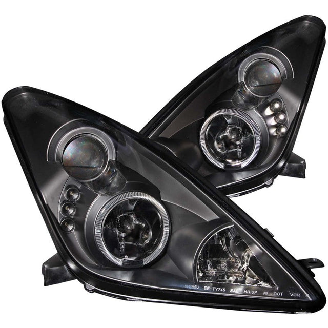 ANZO 2000-2005 Toyota Celica Projector Headlights w/ Halo Black ANZO Headlights  AXOPROS