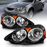 ANZO 2002-2004 Acura Rsx Crystal Headlights Black ANZO Headlights  AXOPROS
