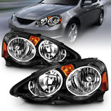 ANZO 2002-2004 Acura Rsx Crystal Headlights Black ANZO Headlights  AXOPROS
