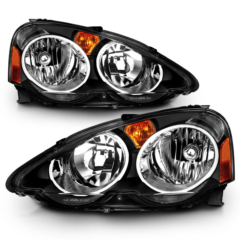 ANZO 2002-2004 Acura Rsx Crystal Headlights Black ANZO Headlights  AXOPROS
