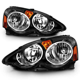 ANZO 2002-2004 Acura Rsx Crystal Headlights Black ANZO Headlights  AXOPROS
