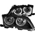 ANZO 2002-2005 BMW 3 Series E46 Projector Headlights w/ Halo Black ANZO Headlights  AXOPROS