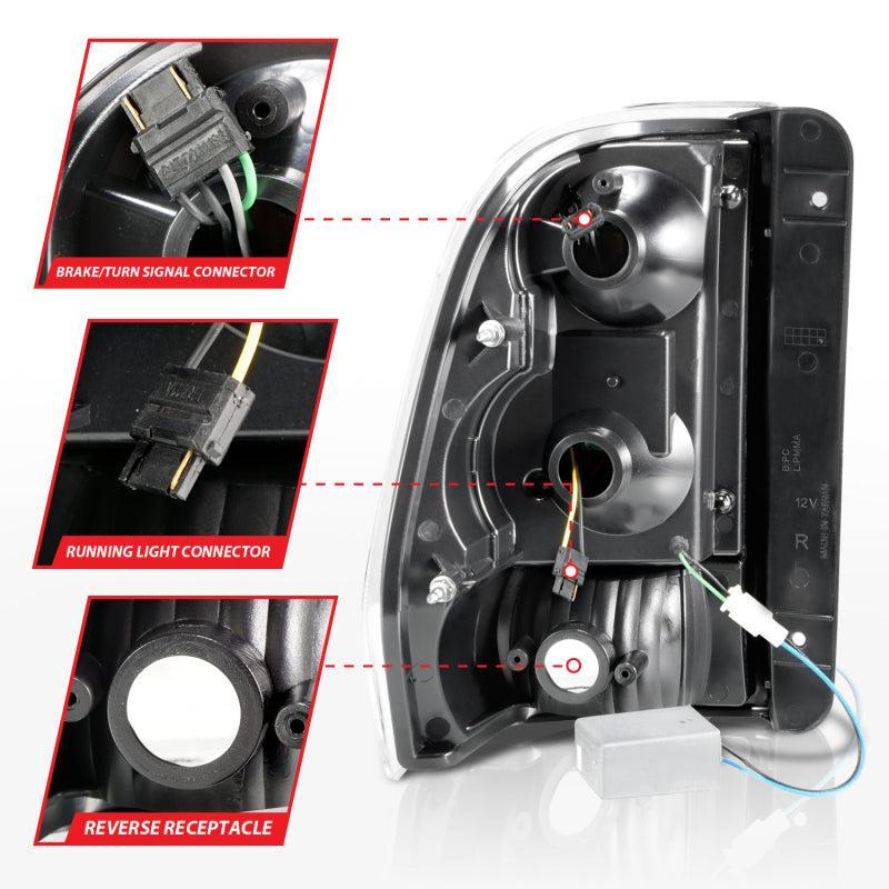 ANZO 2002-2009 Chevrolet Trailblazer LED Tail Lights w/ Light Bar Black Housing Smoke Lens ANZO Tail Lights  AXOPROS