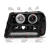 ANZO 2002-2009 Chevrolet Trailblazer Projector Headlights w/ Halo Black ANZO Headlights  AXOPROS