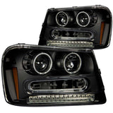 ANZO 2002-2009 Chevrolet Trailblazer Projector Headlights w/ Halo Black ANZO Headlights  AXOPROS