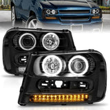 ANZO 2002-2009 Chevrolet Trailblazer Projector Headlights w/ Halo Black ANZO Headlights  AXOPROS