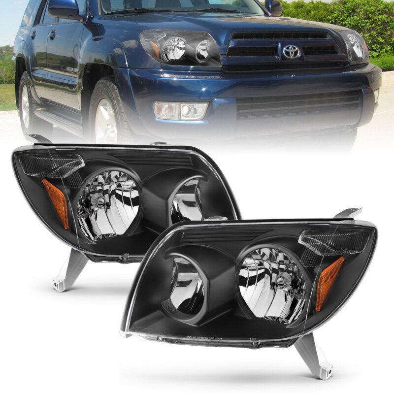 ANZO 2003-2005 Toyota 4Runner Crystal Headlights Black ANZO Headlights  AXOPROS