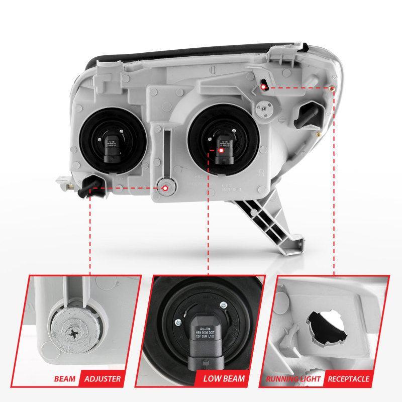 ANZO 2003-2005 Toyota 4Runner Crystal Headlights Black ANZO Headlights  AXOPROS