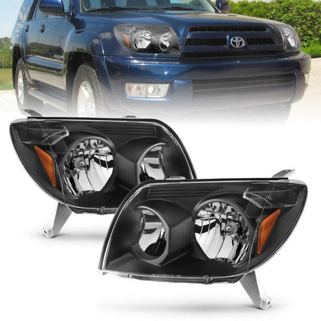 ANZO 2003-2005 Toyota 4Runner Crystal Headlights Black ANZO Headlights  AXOPROS