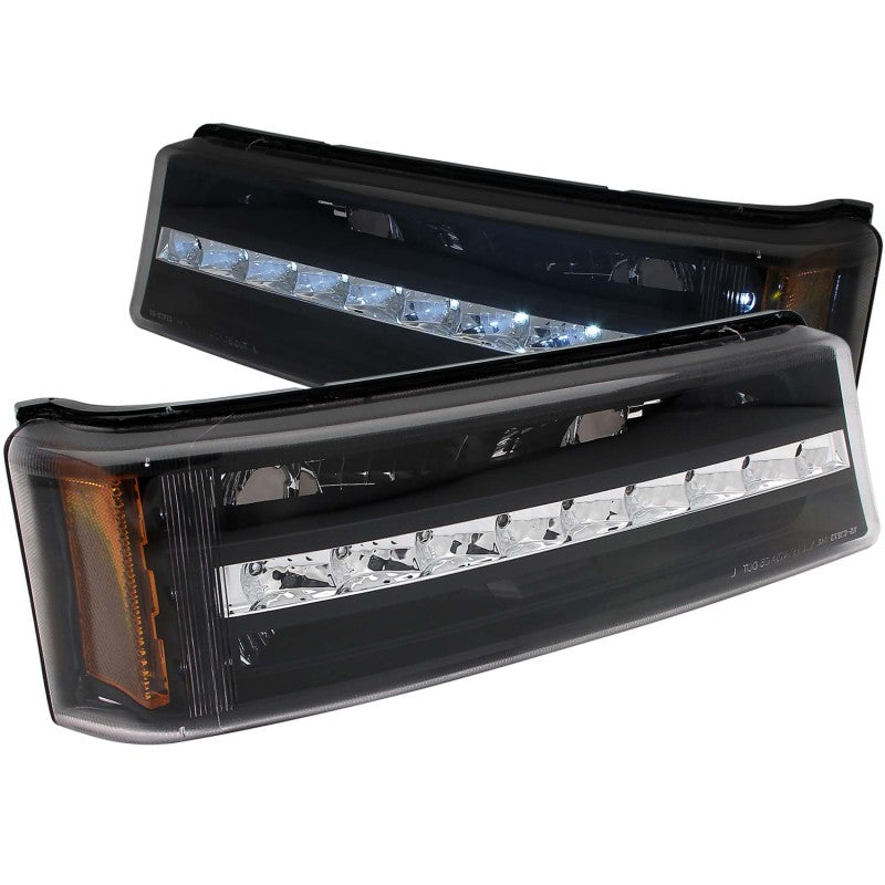 ANZO 2003-2006 Chevrolet Silverado 1500 LED Parking Lights Black w/ Amber Reflector ANZO Lights Corner  AXOPROS