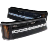 ANZO 2003-2006 Chevrolet Silverado 1500 LED Parking Lights Black w/ Amber Reflector ANZO Lights Corner  AXOPROS