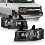 ANZO 2003-2017 Chevy Express Crystal Headlight Black ANZO Headlights  AXOPROS