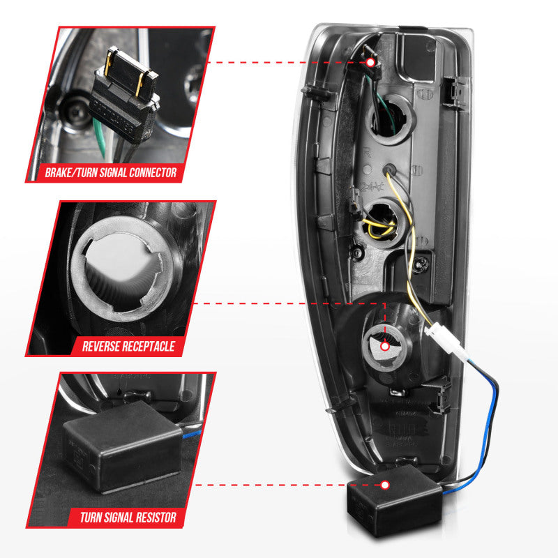 ANZO 2004-2012 Chevrolet Colorado/ GMC Canyon LED Tail Lights w/ Light Bar Black Housing ANZO Tail Lights  AXOPROS