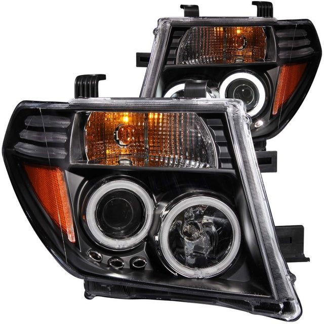 ANZO 2005-2008 Nissan Frontier Projector Headlights w/ Halo Black ANZO Headlights  AXOPROS