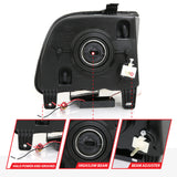 ANZO 2005-2009 Ford Mustang Crystal Headlights w/ Halo Black (CCFL) ANZO Headlights  AXOPROS