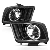 ANZO 2005-2009 Ford Mustang Crystal Headlights w/ Halo Black (CCFL) ANZO Headlights  AXOPROS