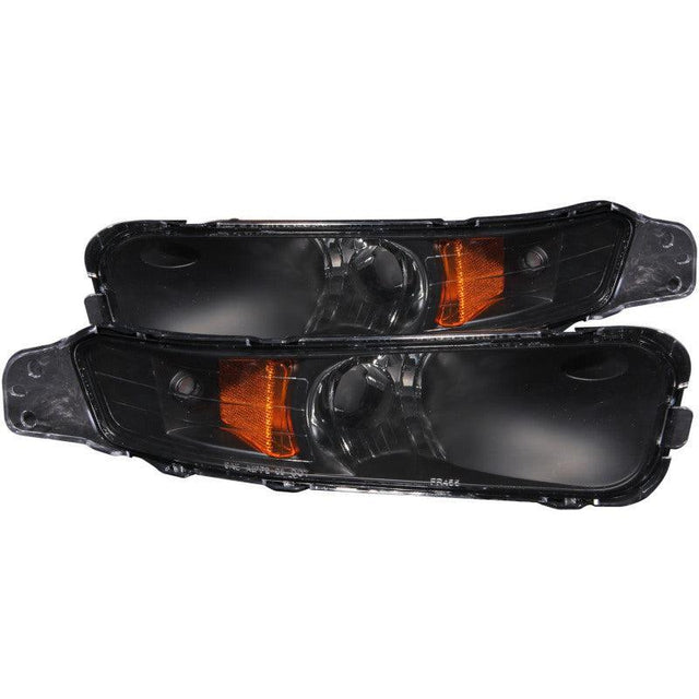 ANZO 2005-2009 Ford Mustang Euro Parking Lights Black w/ Amber Reflector ANZO Lights Corner  AXOPROS