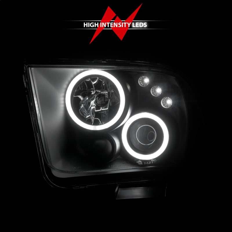 ANZO 2005-2009 Ford Mustang Projector Headlights w/ Halo Black ANZO Headlights  AXOPROS
