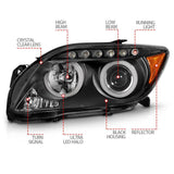 ANZO 2005-2010 Scion Tc Projector Headlights w/ Halo Black (CCFL) ANZO Headlights  AXOPROS