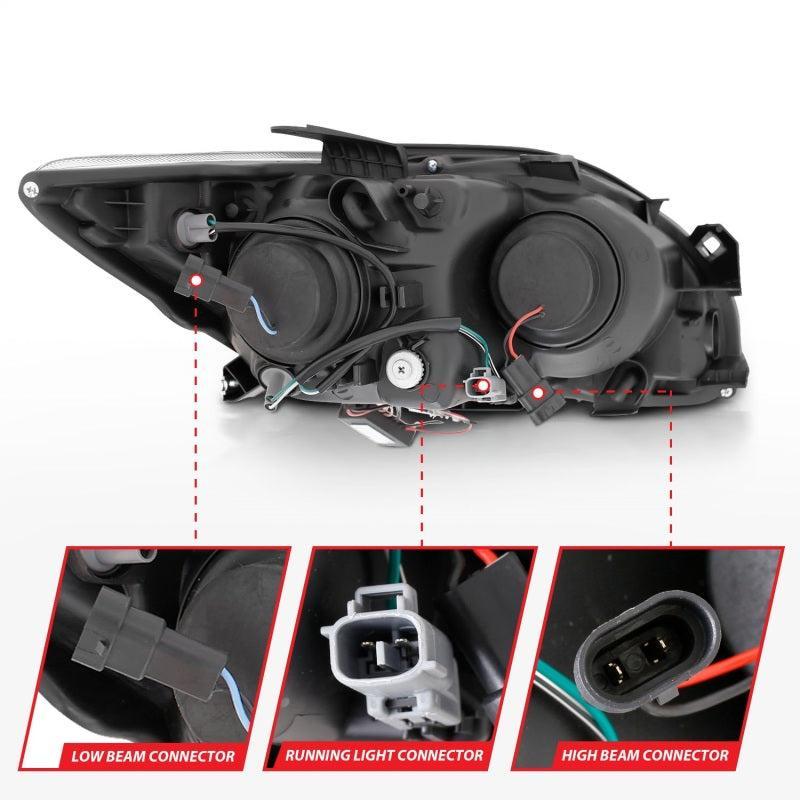 ANZO 2005-2010 Scion Tc Projector Headlights w/ Halo Black (CCFL) ANZO Headlights  AXOPROS
