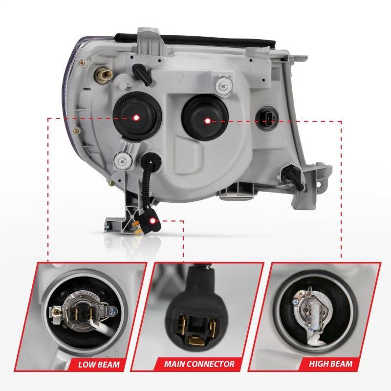 ANZO 2005-2011 Toyota Tacoma Projector Headlights w/ Halo Black ANZO Headlights  AXOPROS