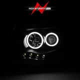 ANZO 2005-2011 Toyota Tacoma Projector Headlights w/ Halo Black ANZO Headlights  AXOPROS