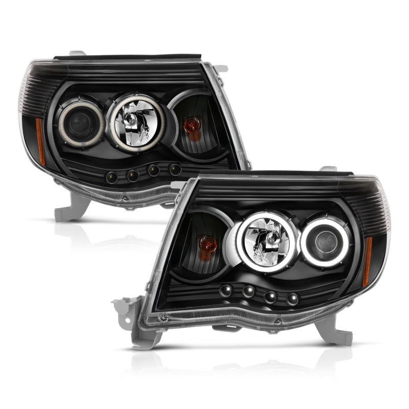 ANZO 2005-2011 Toyota Tacoma Projector Headlights w/ Halo Black ANZO Headlights  AXOPROS