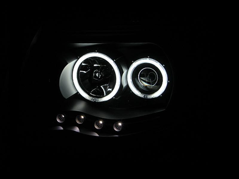 ANZO 2005-2011 Toyota Tacoma Projector Headlights w/ Halo Black ANZO Headlights  AXOPROS