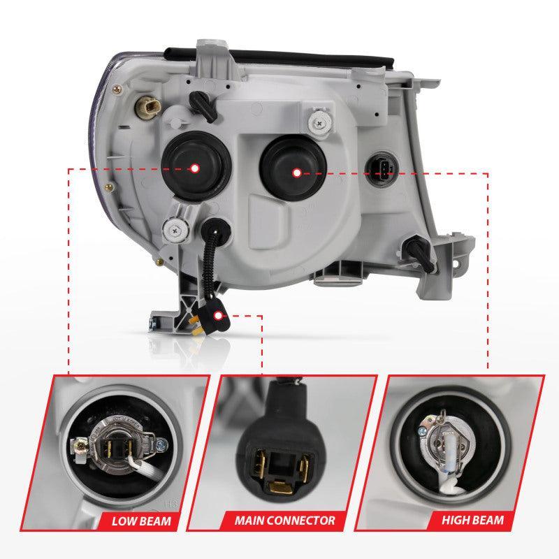 ANZO 2005-2011 Toyota Tacoma Projector Headlights w/ Halo Black ANZO Headlights  AXOPROS