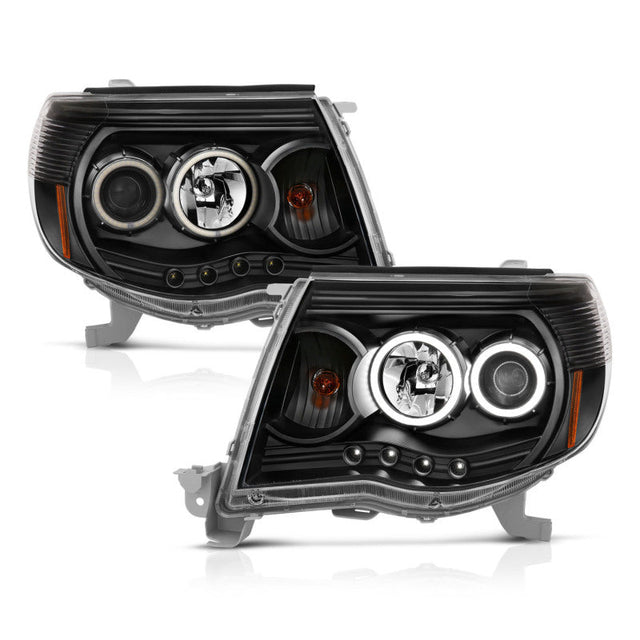 ANZO 2005-2011 Toyota Tacoma Projector Headlights w/ Halo Black ANZO Headlights  AXOPROS