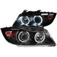 ANZO 2006-2008 BMW 3 Series E90-E91 Projector Headlights w/ Halo w/ LED Bar Black (CCFL) ANZO Headlights  AXOPROS