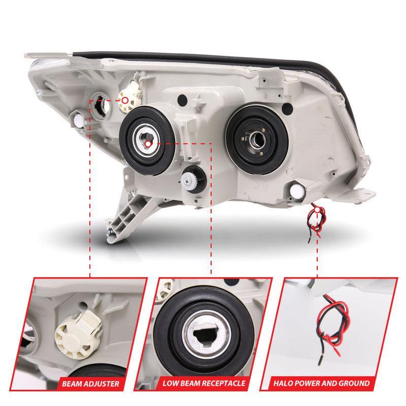 ANZO 2006-2009 Toyota 4Runner Projector Headlights w/ Halo Black ANZO Headlights  AXOPROS