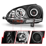 ANZO 2006-2009 Volkswagen Rabbit Projector Headlights w/ Halo Black (CCFL) ANZO Headlights  AXOPROS